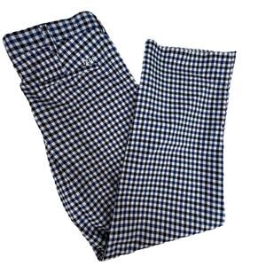 Izod Saltwater Chino Men's Golf Pants Sz 36x32 Blue Gingham Check Performance